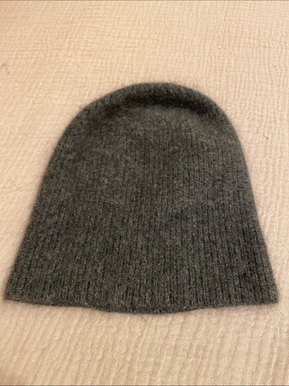 COS CASHMERE Men's Dark Gray Knit Beanie Hat